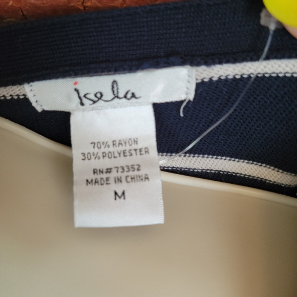 531 Navy striped sweater. Never worn. size medium. isela brand. - Picture 3 of 3